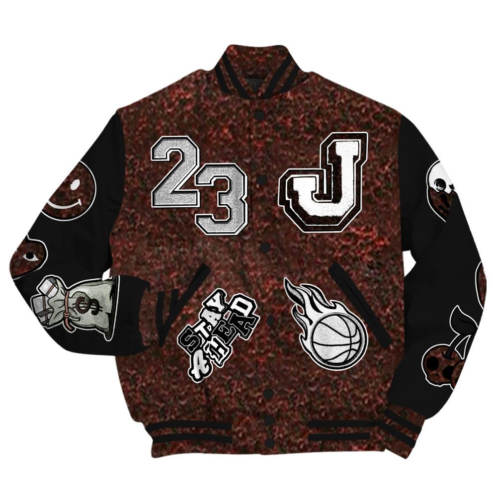Varsity Jacket To Match Air Force 1 Low Halloween Skull 2024 - Hustles Money Number 23 All Over Print