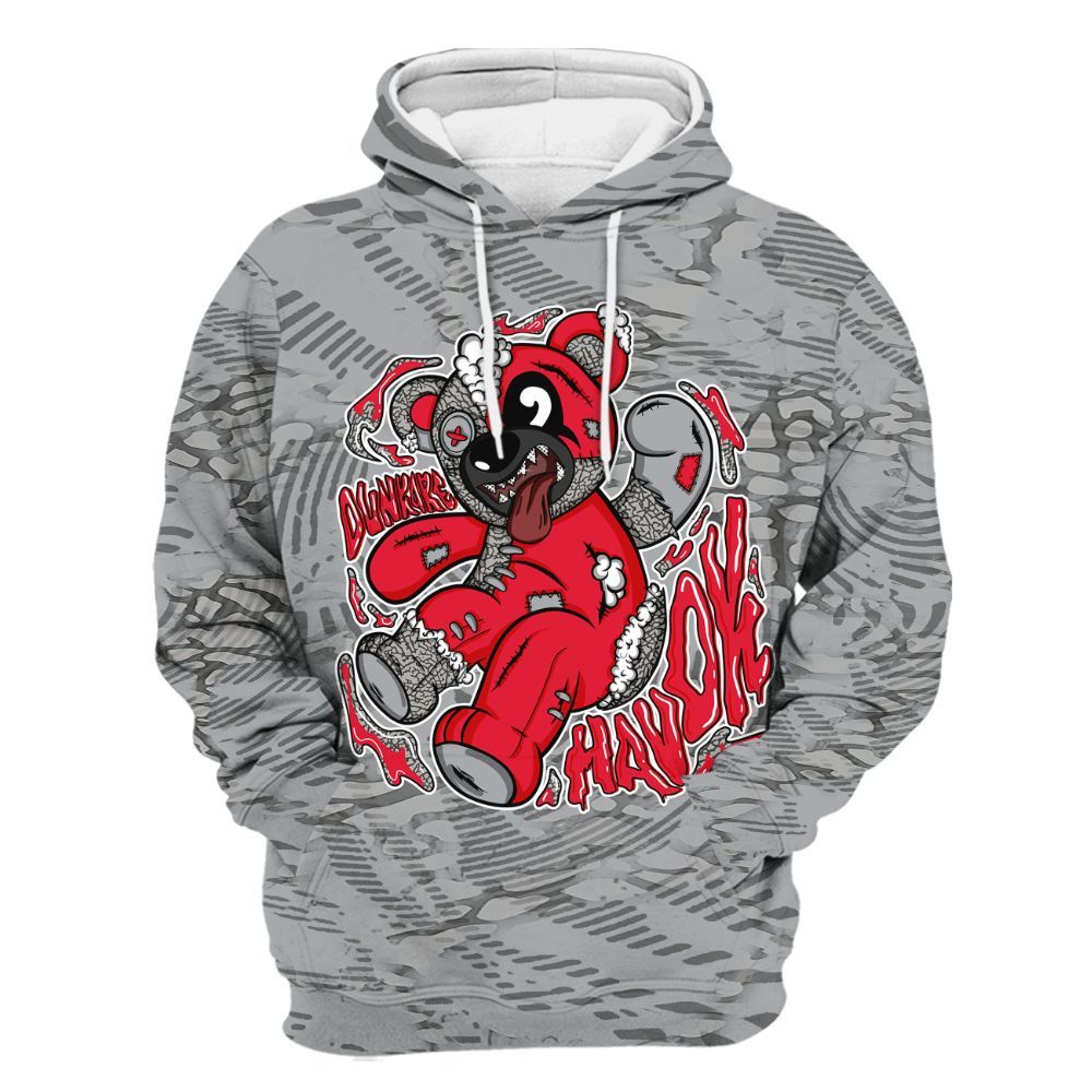 Hoodie To Match Black Cement 3s - Havok Bear All Over Print