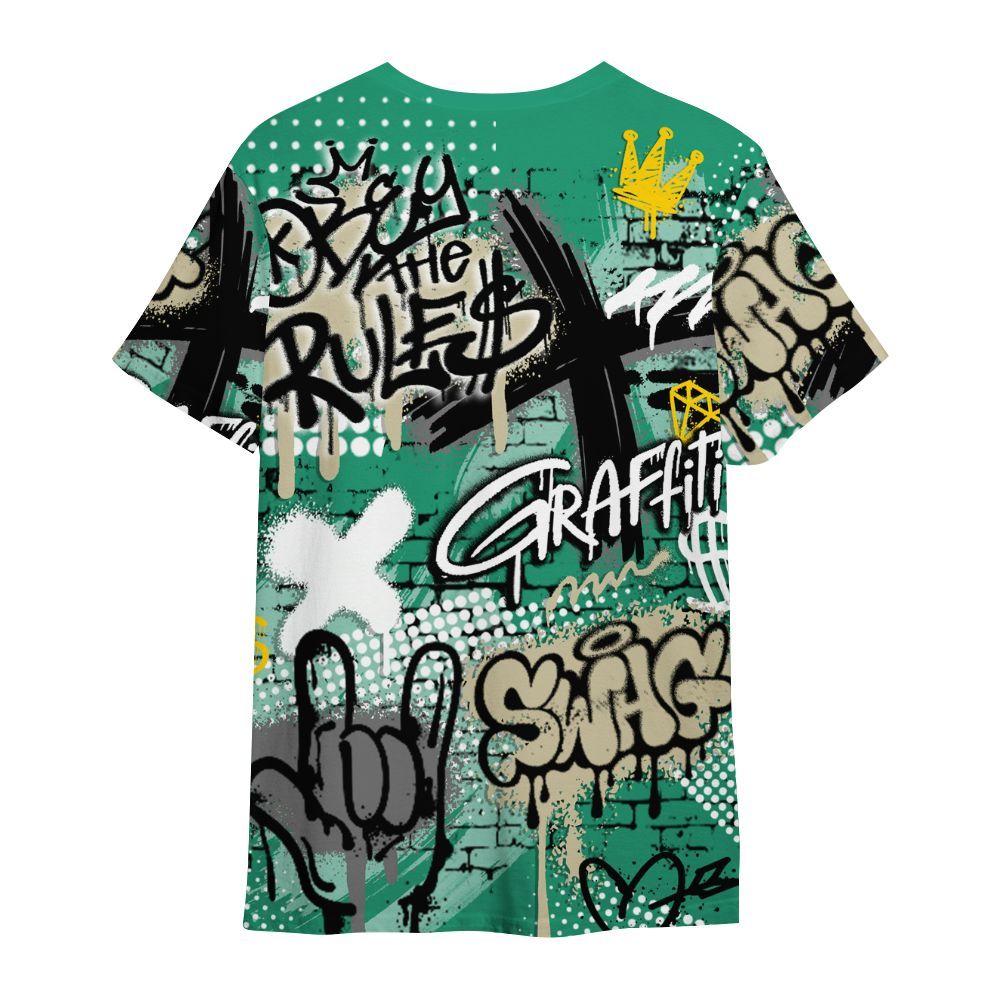 Shirt To Match Pine Green 4s - True It Real Graffiti Streetwear All Over Print