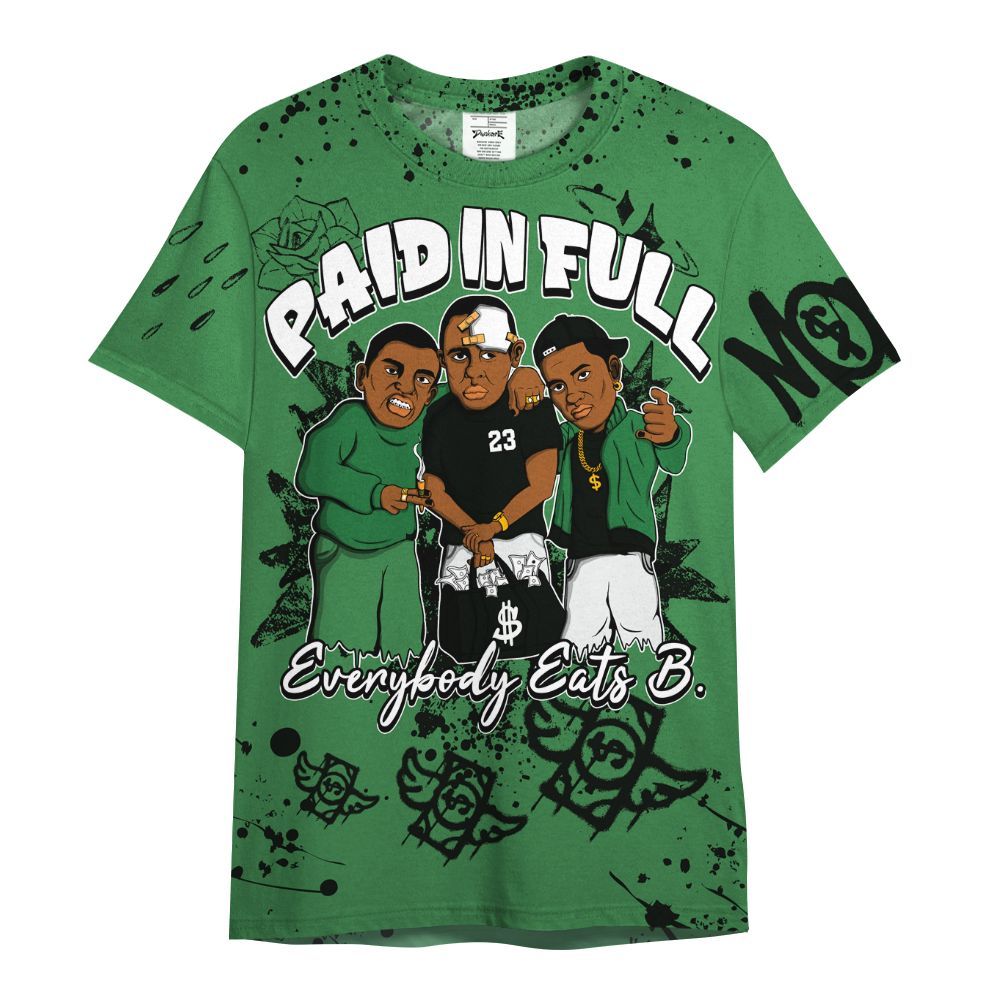 Shirt To Match Lucky Green 1s - Everybody Paid In Full Crayon All Over Print