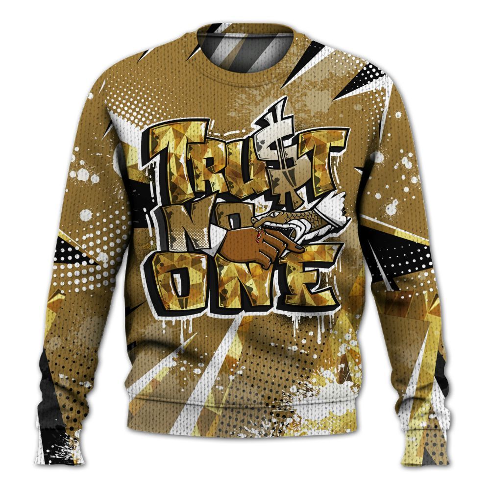 Knitted Sweater To Match NET Gold 4s - Poly Trust No One Dripping