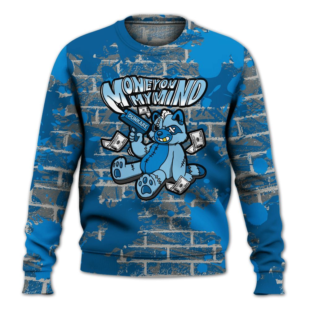 Sweatshirt To Match Industrial Blue 4s - Money On My Mind Raccoon Brick All Over Print