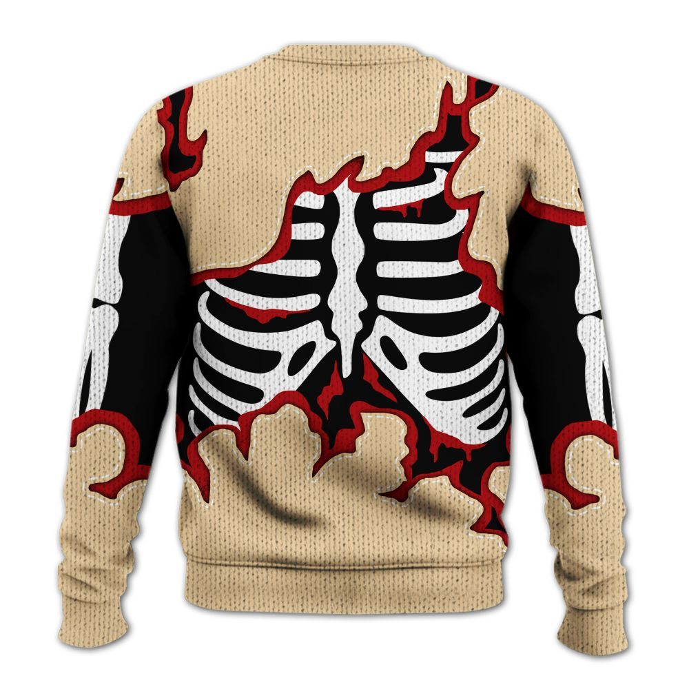 Knitted Sweater To Match Dunk Low Strawberry Waffle - Skeleton Smiley Face