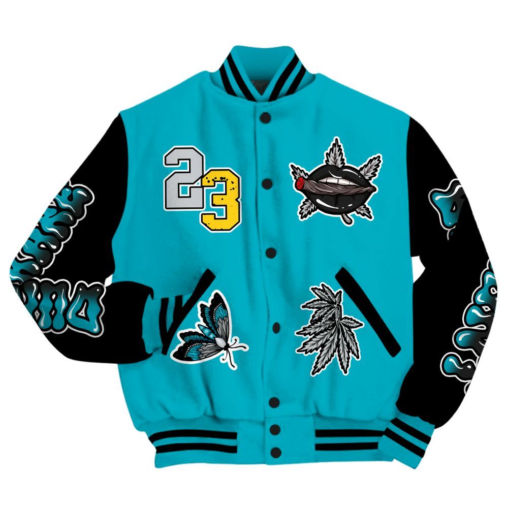 Varsity Jacket To Match Retro Aqua 5s - Bluntz Unique All Over Print