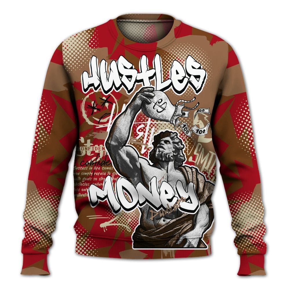 Sweatshirt To Match Archaeo Brown 5s - Huslte Money Retro All Over Print