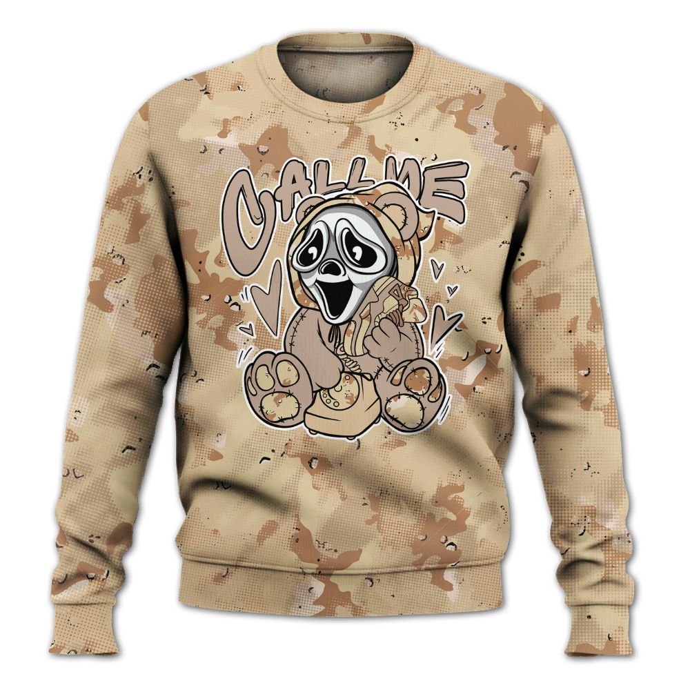 Sweatshirt To Match Desert Camo 3s - Call Me Bear Abstract Halftone All Over Print