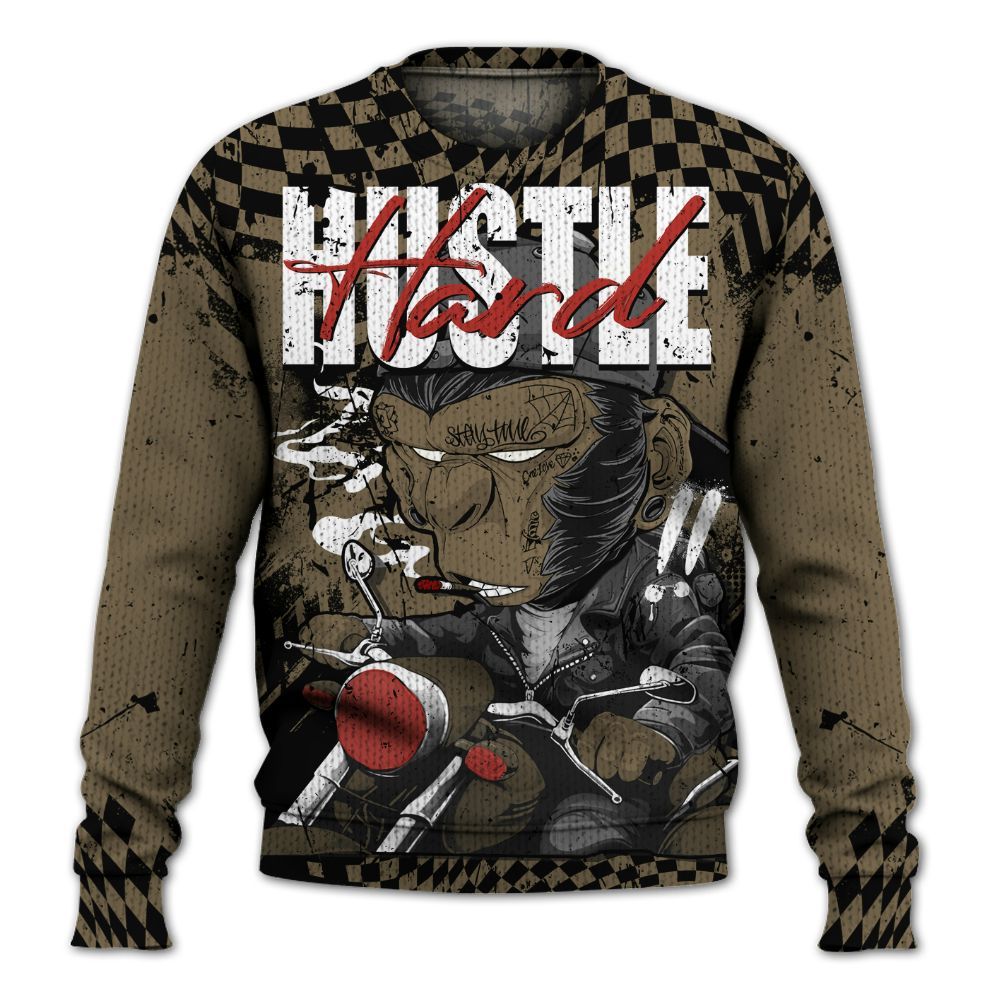 Knitted Sweater To Match Olive 9s - Hustle Hard Monkey