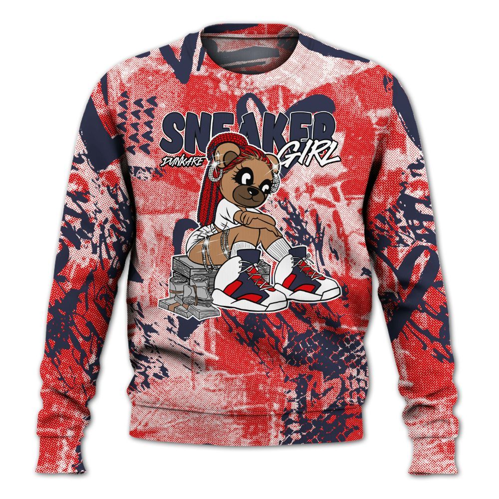 Sweatshirt To Match Low OG Howard Bison 1s - Sneaker Girl Bear Heart Grunge All Over Print