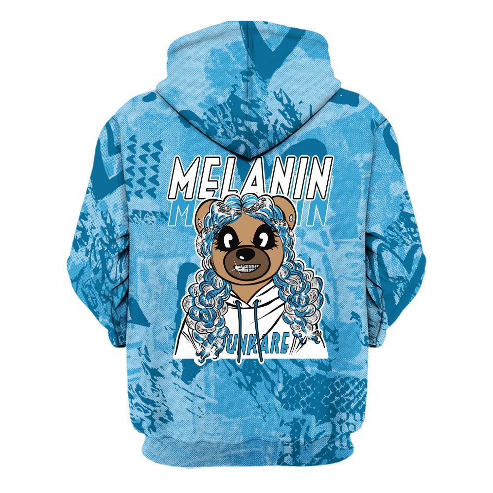 Hoodie To Match Powder Blue 9s - Pigments Bear Heart Grunge All Over Print