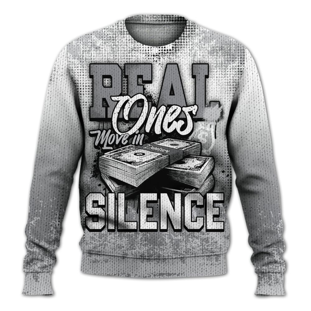 Sweater To Match Retro Wolf Grey 5s - Move In Silence Money Street Retro Graphic