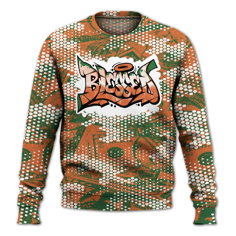 Sweatshirt To Match Low Miami 5s - Blessing Graphic Banknotes All Over Print