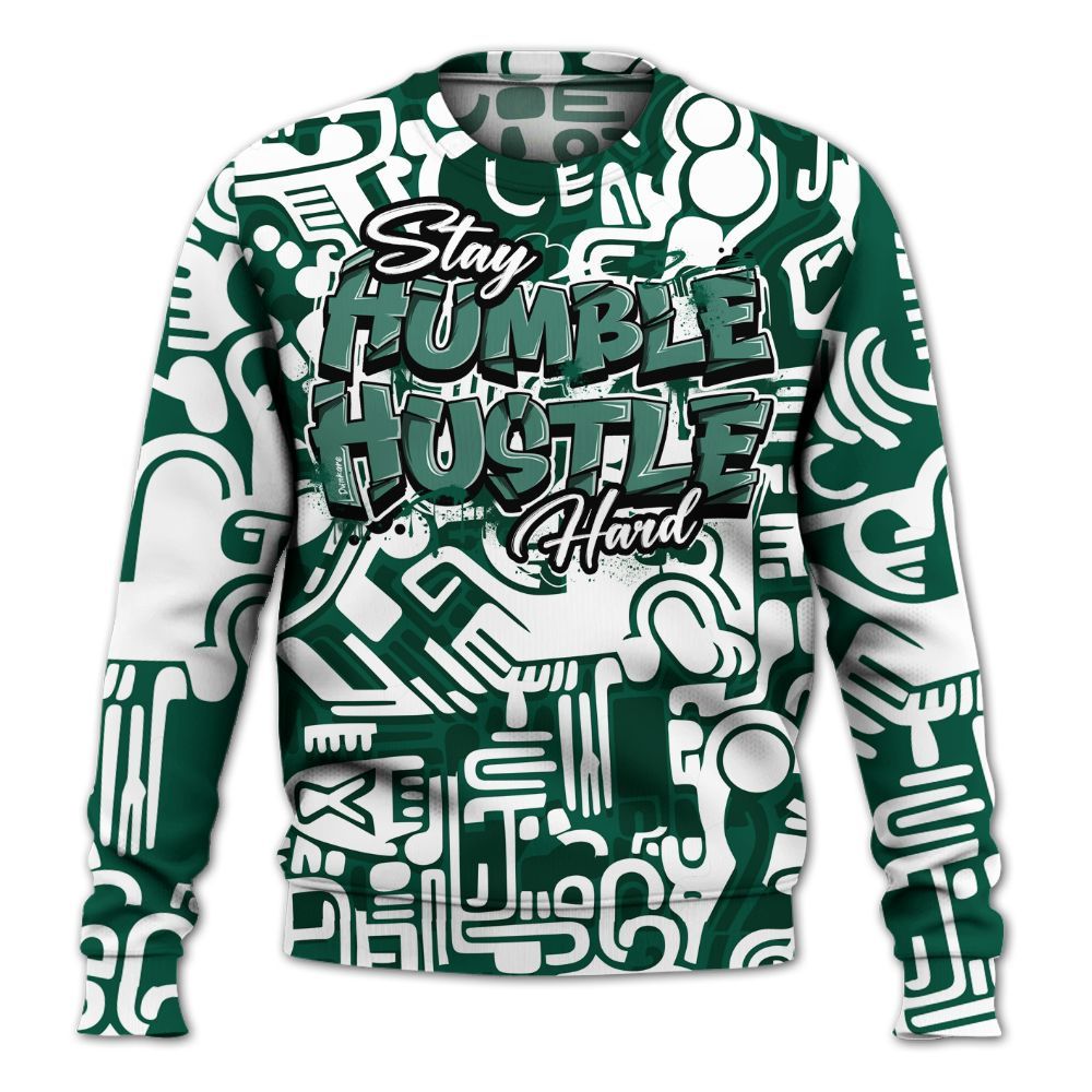 Sweatshirt To Match Oxidized Green 4s - Humble Hustle Retro All Over Print