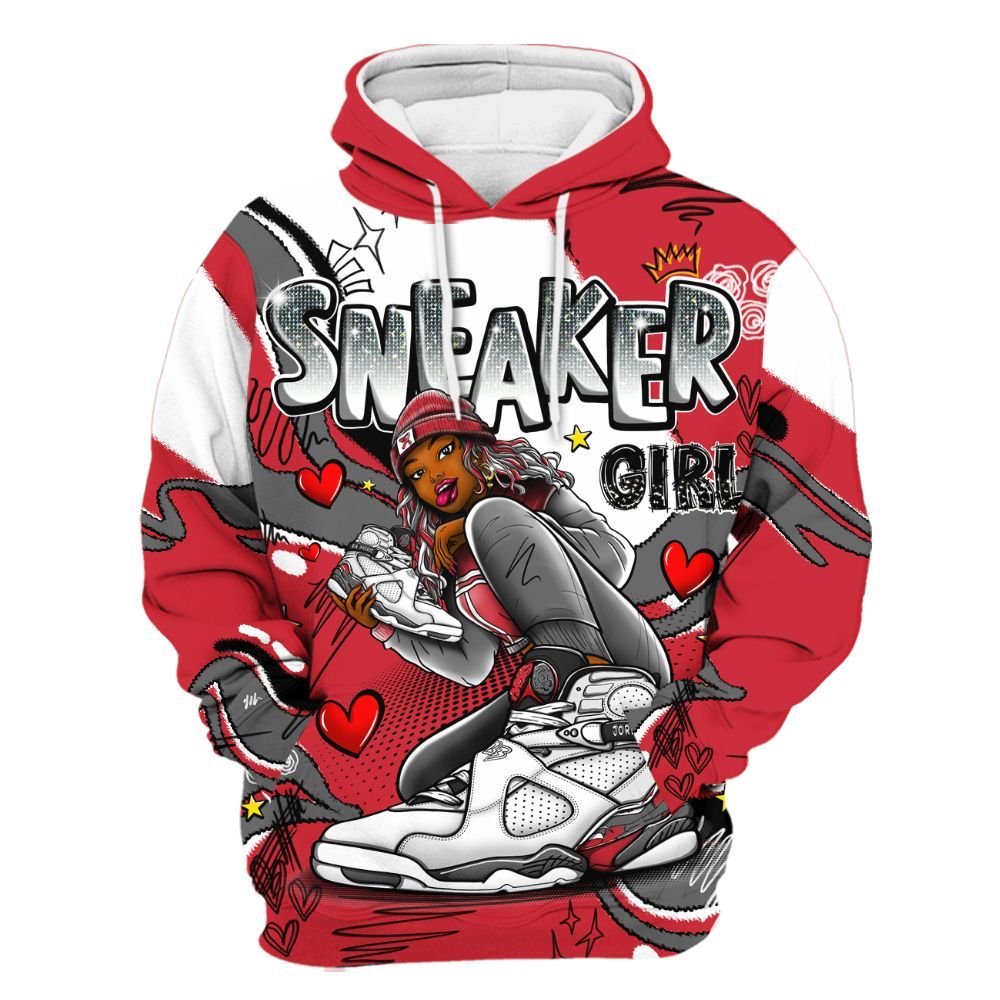 Hoodie To Match Bunny 2025 8s - Sneaker Girl With Shoes All Over Print