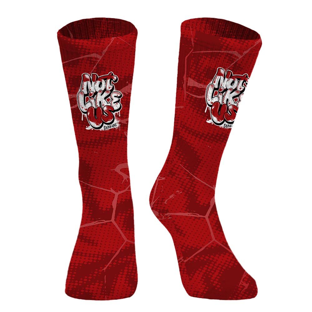 Sock To Match Red Taxi 12s - None Like Us Graphic