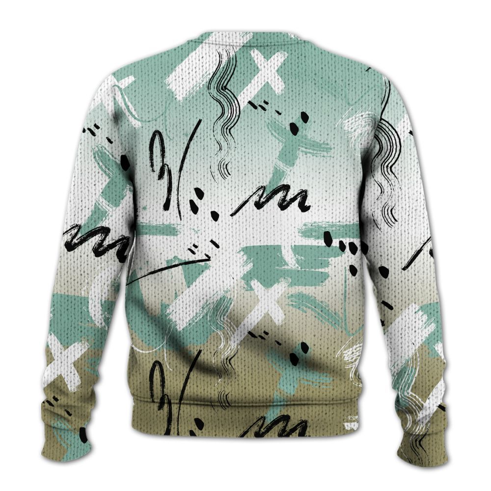 Knitted Sweater To Match Dunk Low Suede Olive Aura - Money Hustle Grind Pray