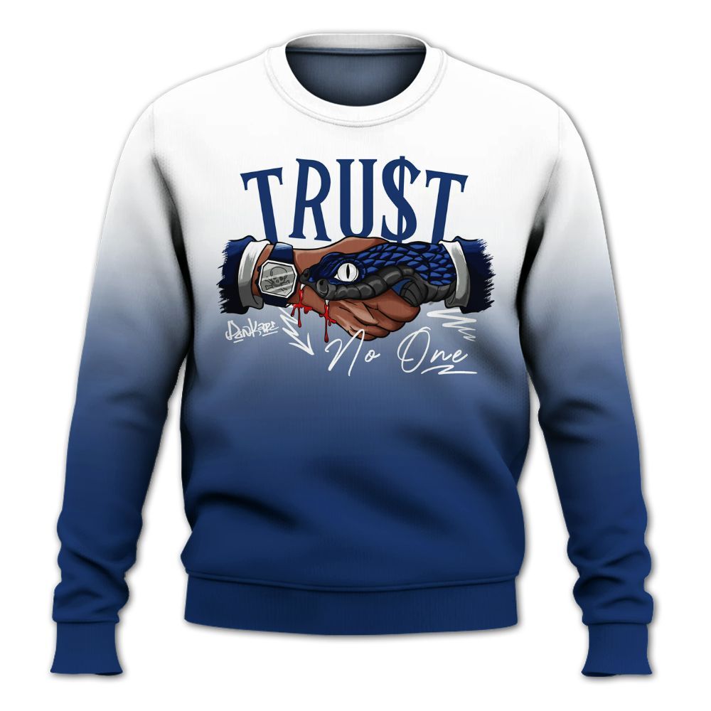 Sweatshirt To Match High OG Deep Royal Blue 1s - Snake Trust No One Drip All Over Print