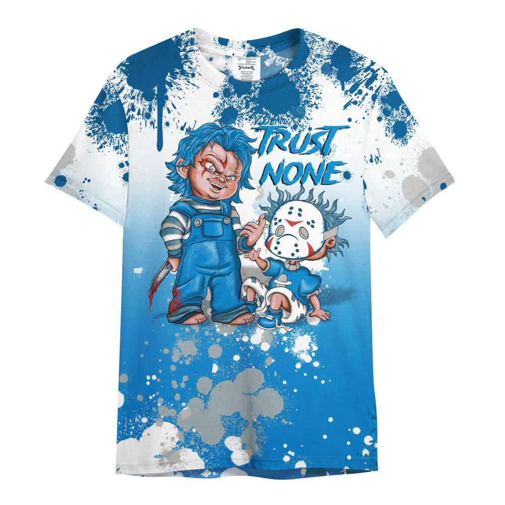 Shirt To Match Industrial Blue 4s - Trust No One Scary All Over Print