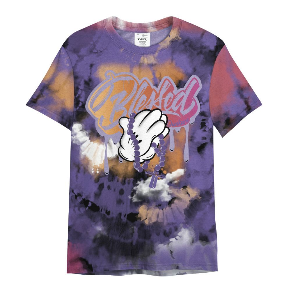 Shirt To Match Book Sunset 1s - God Blessed Tie Dye All Over Print