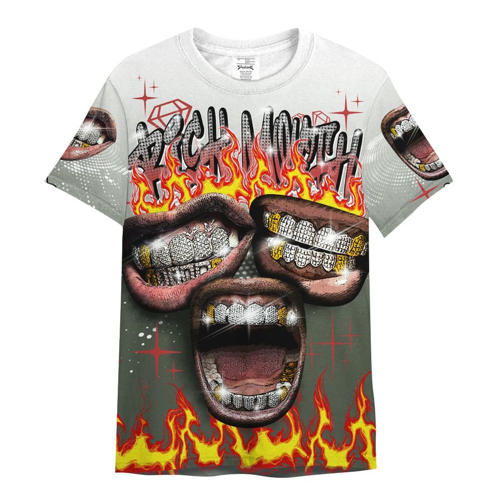 Shirt To Match Air Force 1 Low Year Of The Snake Shirt, Rich Mouth Fire Rap Retro 90s All Over Print