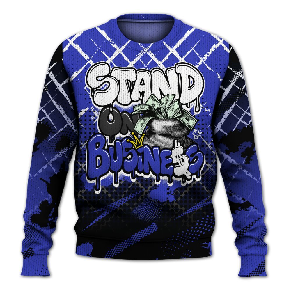 Knitted Sweater To Match Retro Black Concord 12s - Halftone Stand Business Dripping