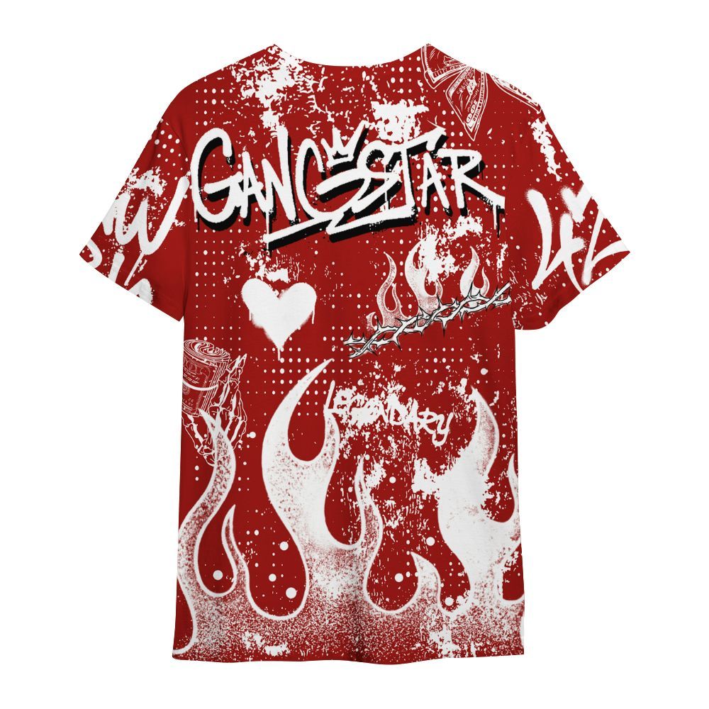Shirt To Match High OG Varsity Red 1s - Lucky Money Paid In Full Graffiti All Over Print