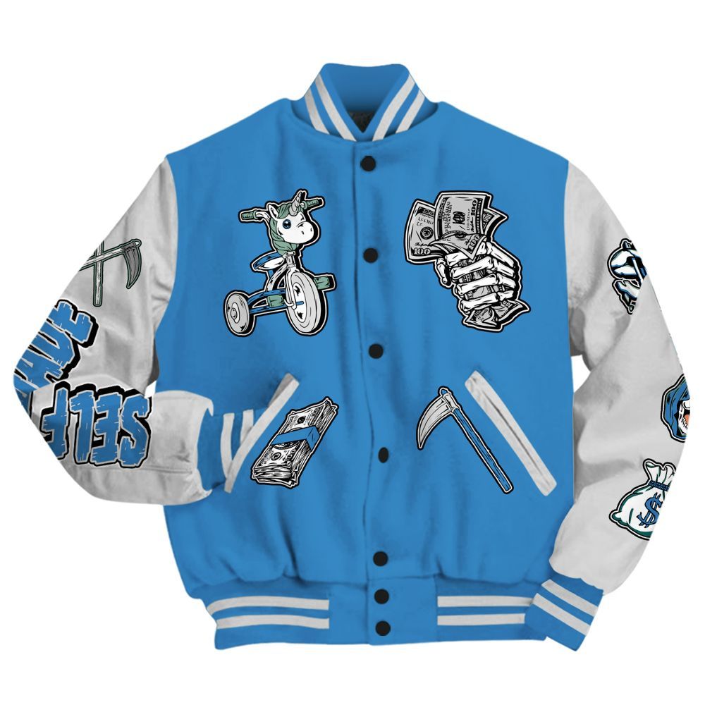 Varsity Jacket To Match Low Carolina 17s - Self Make Skeleton All Over Print
