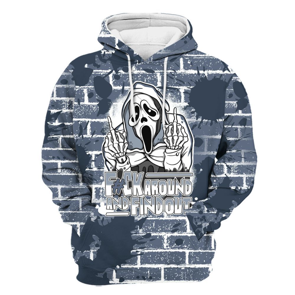 Hoodie To Match Low Diffused Blue 11s - F#CK And Find Out Graphic Halloween All Over Print