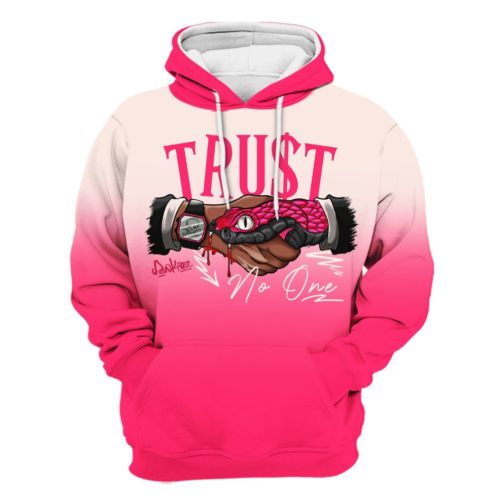 Hoodie To Match A'One Pink Aura - Snake Trust No One Drip All Over Print