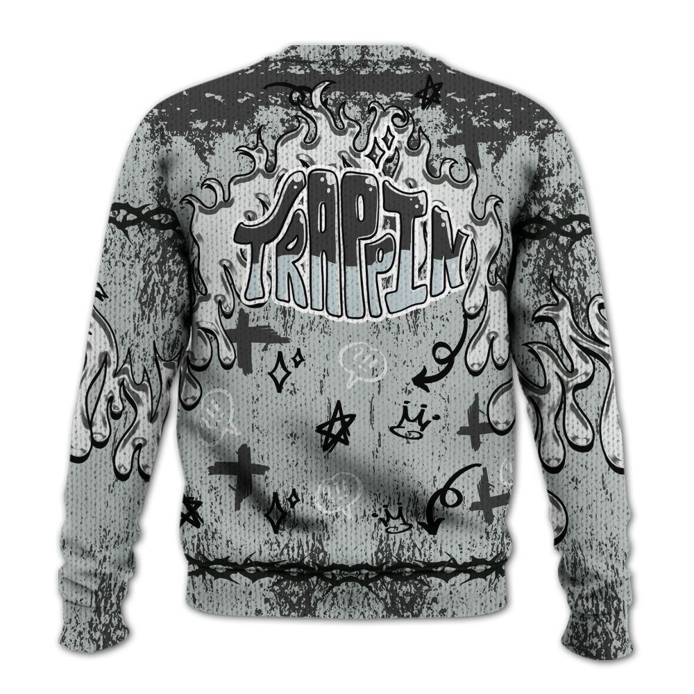 Knitted Sweater To Match Black Wolf Grey 12s - Trappin' Unique Graphics