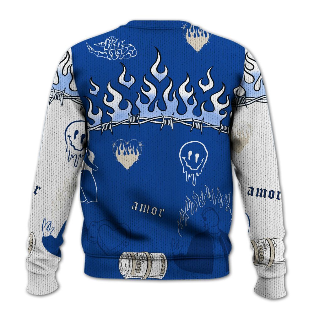 Knitted Sweater To Match Low Game Royal 1s - Snake Trust No One