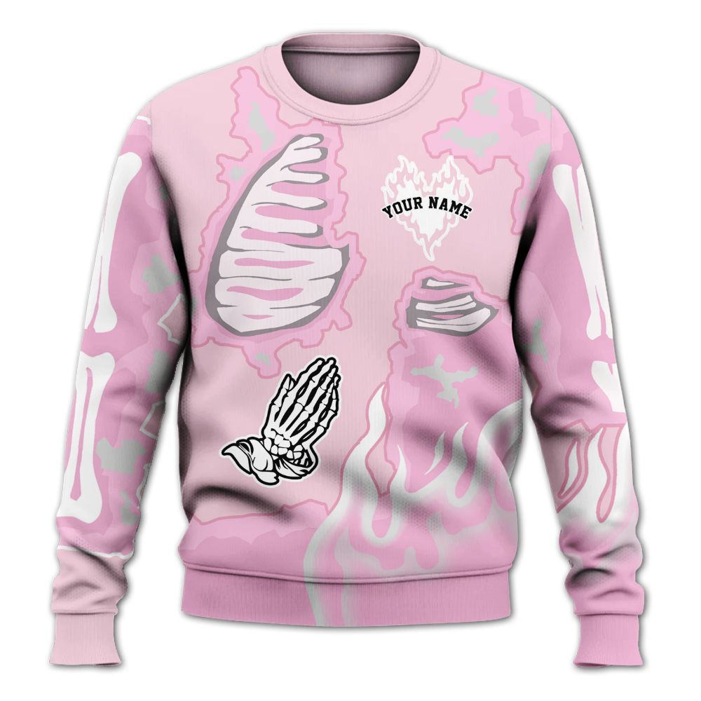 Sweatshirt To Match Orchid 4s - Dislike Us Graphic Burning Custom Name All Over Print