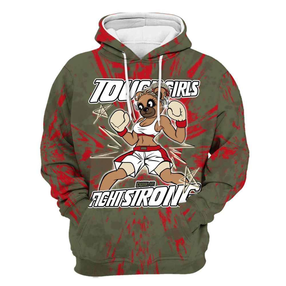 Hoodie To Match Travis Scott Low OG Medium Olive 1s - Gritty Girls Bear Luxury All Over Print