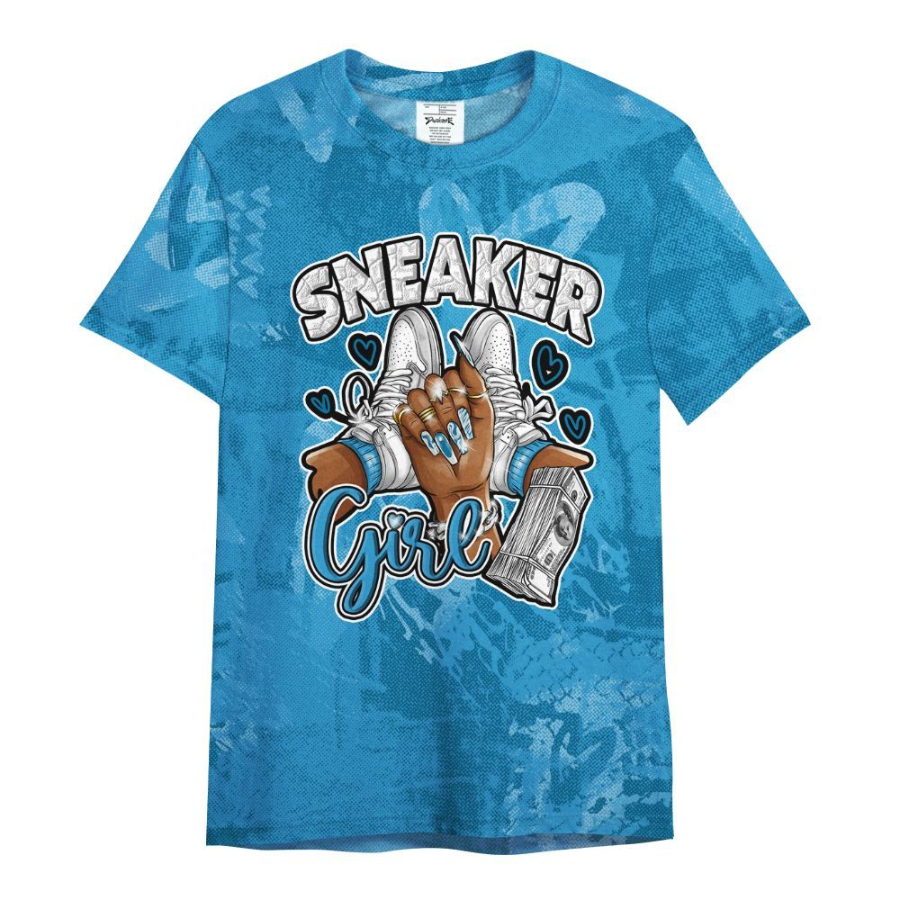 Shirt To Match Powder Blue 9s - Sneakerz Girlz Heart Grunge All Over Print