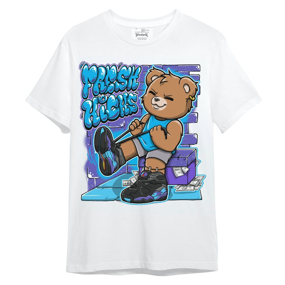 Shirt To Match Retro Aqua 8s, Fresh Kicks Street Bear Graphic