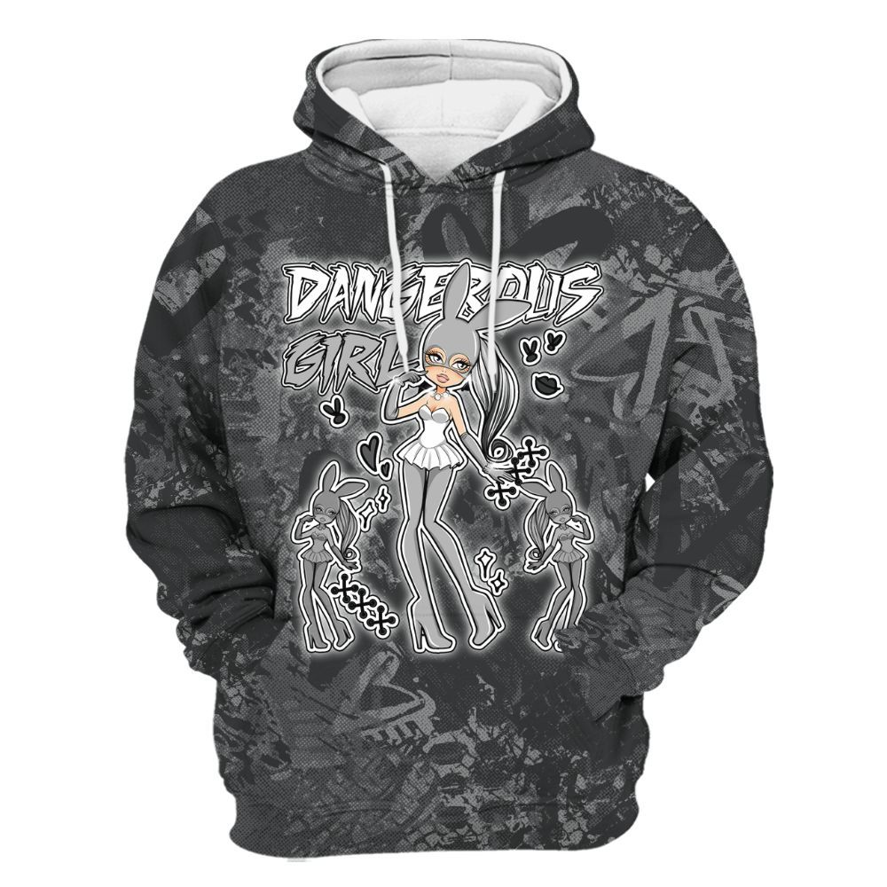Hoodie To Match White Thunder 4s - Dangerous.Girl Heart Grunge All Over Print