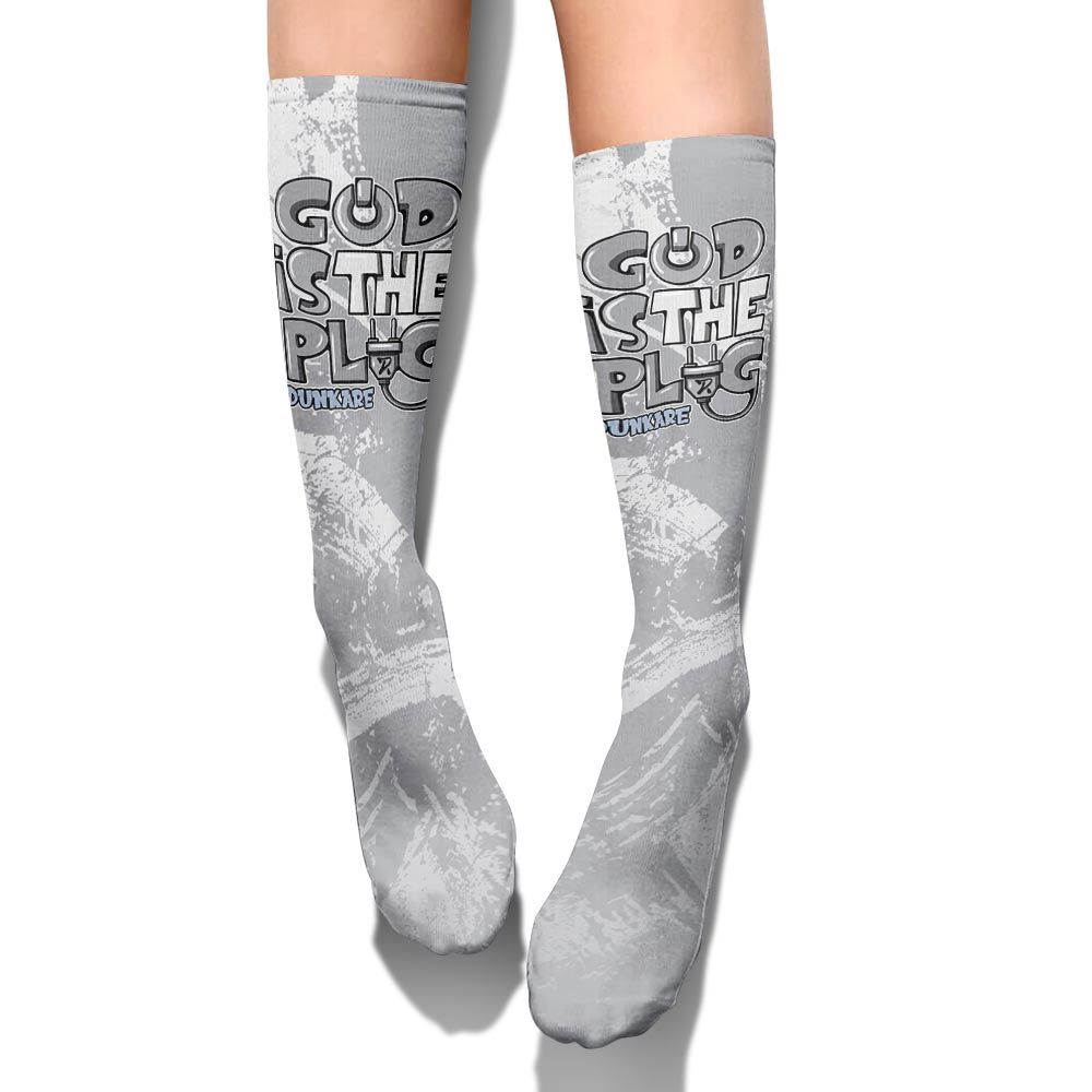 Sock To Match Low OG Wolf Grey 1s - God Is The Power Cord Circle Splash