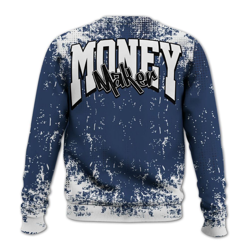Sweatshirt To Match Low 85 Metallic Blue 1s - Move In Silence Money Street Retro All Over Print