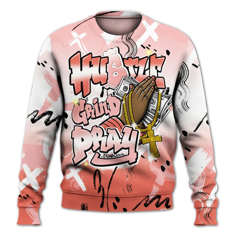 Sweatshirt To Match Low OG PSG 1s - Money Hustle Grind Pray All Over Print
