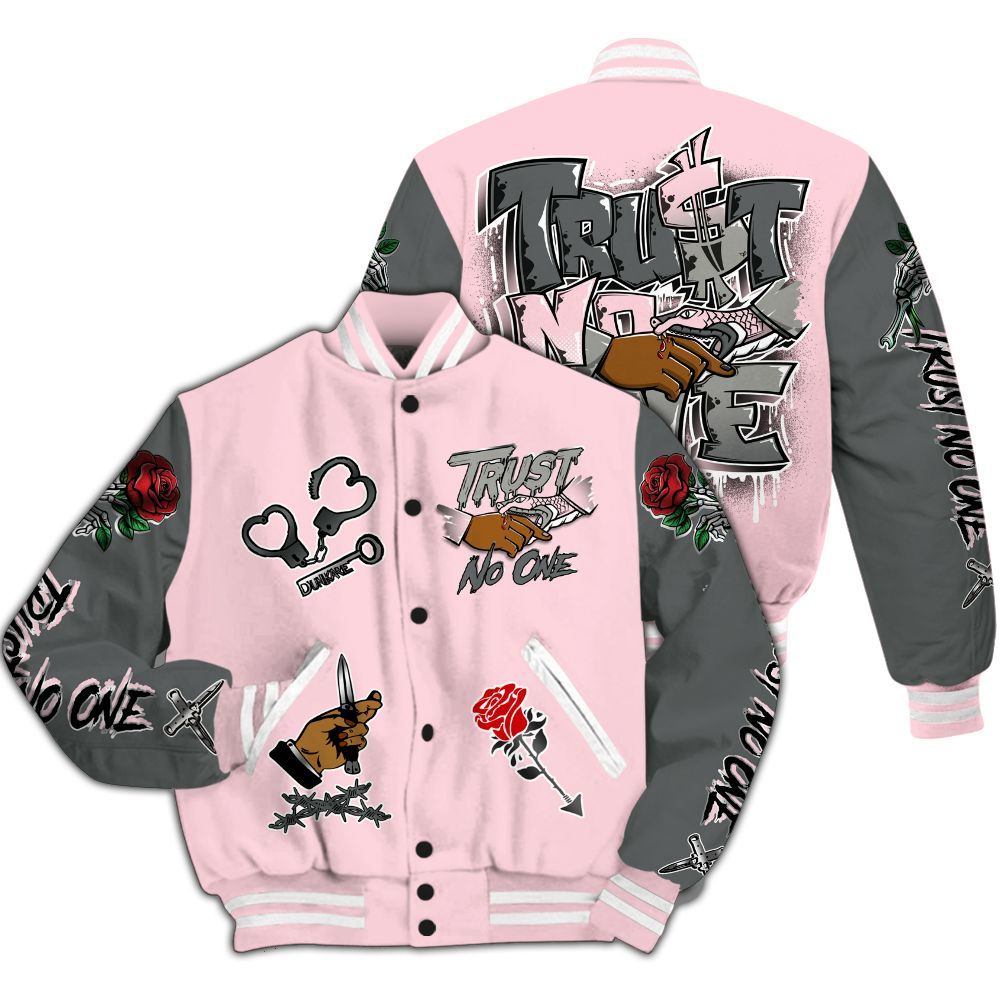 Varsity Jacket To Match Air Max 95 Pink Foam 2025 - Trust No One Dripping All Over Print
