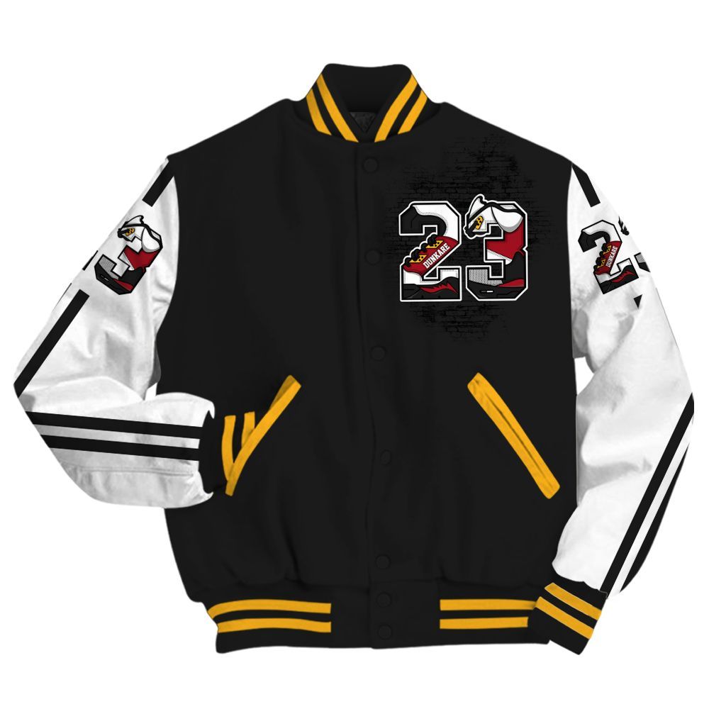Varsity Jacket To Match White Taxi 12s - Custom Name Number 23 5s All Over Print