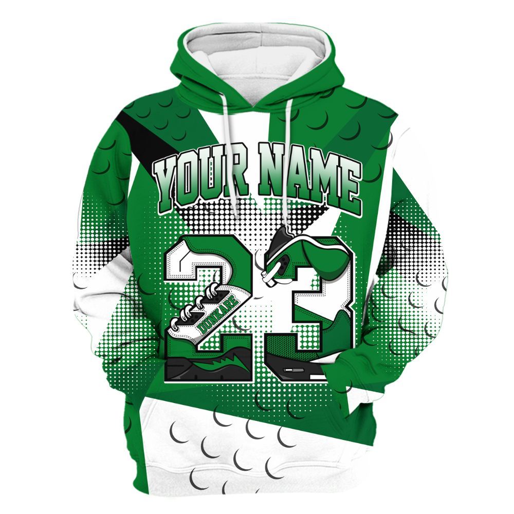 Hoodie To Match Lucky Green 1s - Poly Custom Name Number 23 5s All Over Print