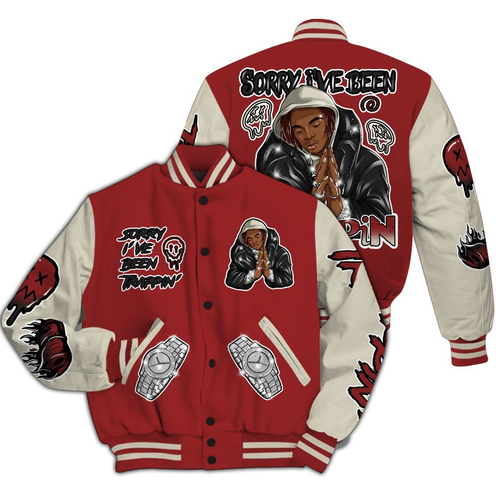 Varsity Jacket To Match High 85 Bred 1s - Trappin' Unique All Over Print