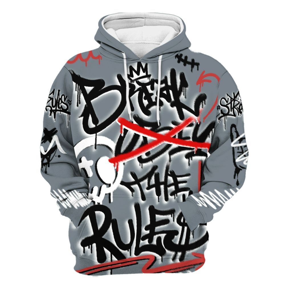 Hoodie To Match Wolf Grey 13s - Break Rules Streetwear All Over Print