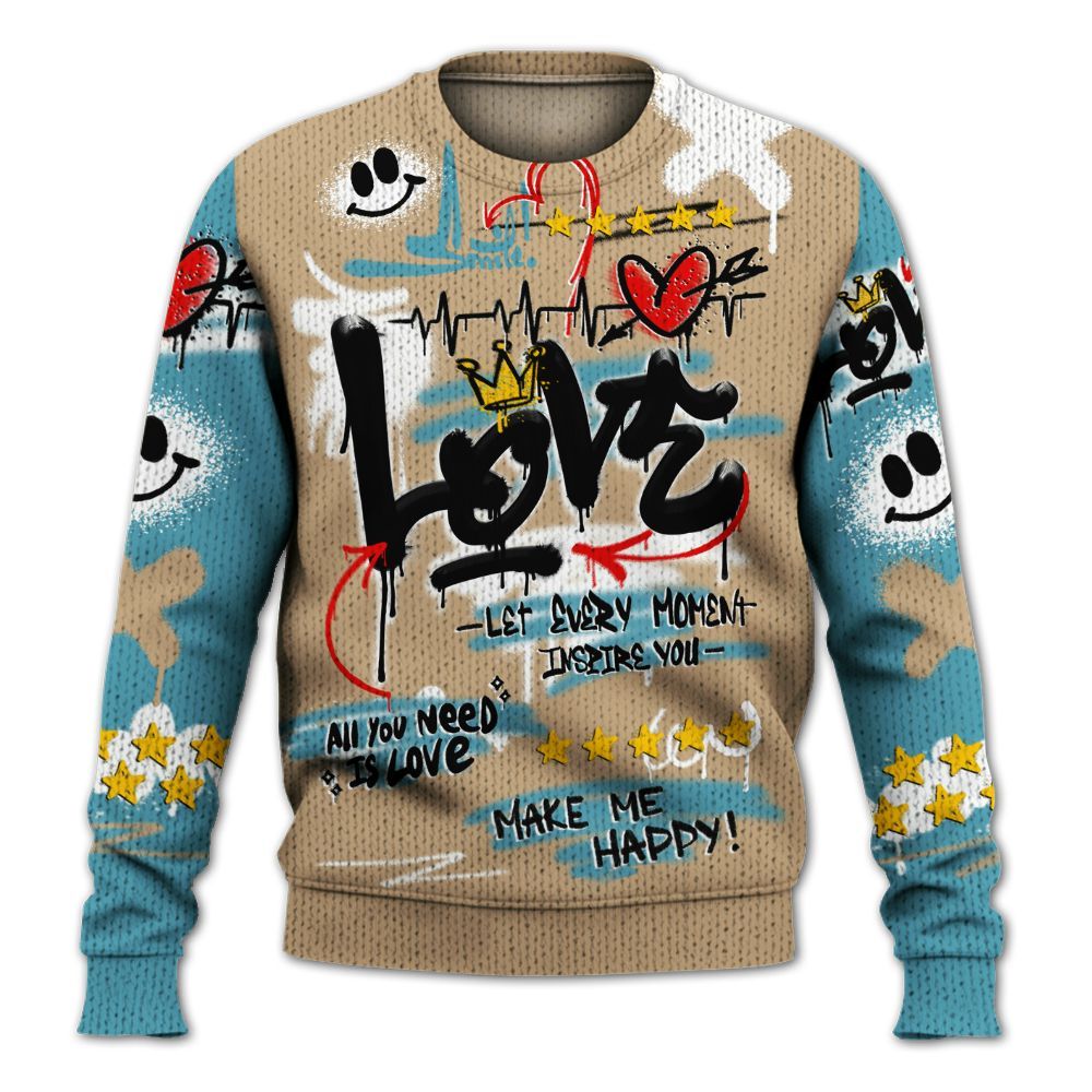 Sweater To Match H-Town 11s - Happy Love Beats Graffiti Streetwear Graphic