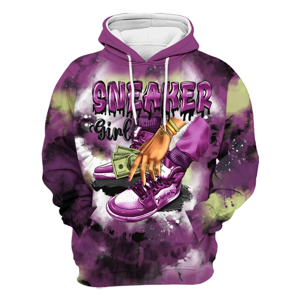 Hoodie To Match Ja 2 Staregazer - SNEAKER Girl Money Drip Tie Dye All Over Print