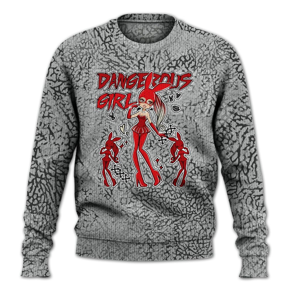 Knitted Sweater To Match Cement Grey 3s - Dangerous.Girl Heart Grunge