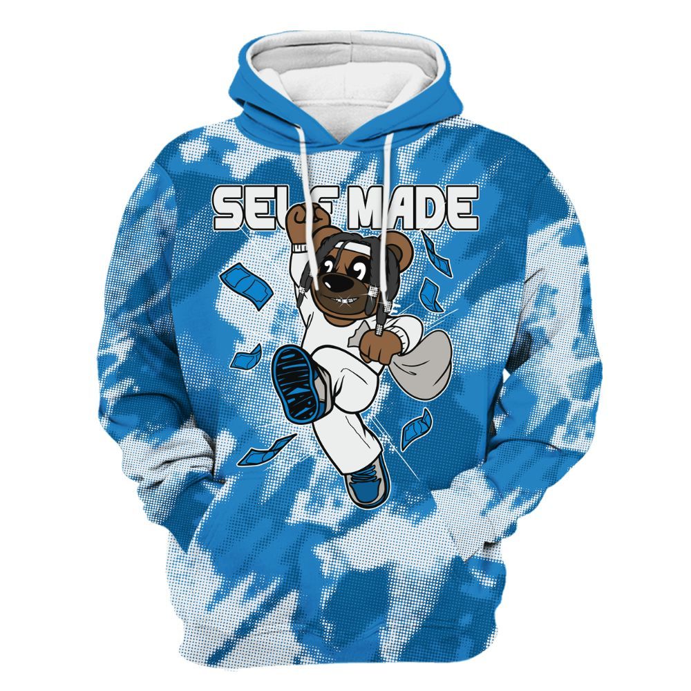 Hoodie To Match Industrial Blue 4s - Autonomous Bear Abstract Halftone All Over Print