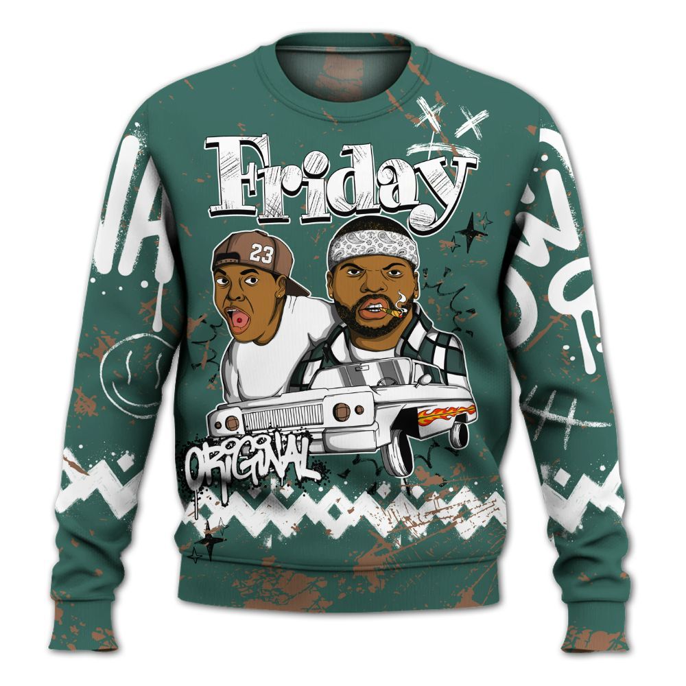 Sweatshirt To Match Low OG Oxidized Green 1s - Friday Sneaker Crayon All Over Print