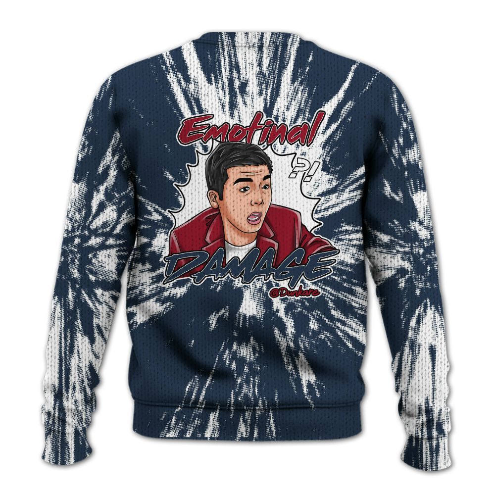 Knitted Sweater To Match Navy Blue 2024 6s - Damaged Meme Shirt Unisex Outfit
