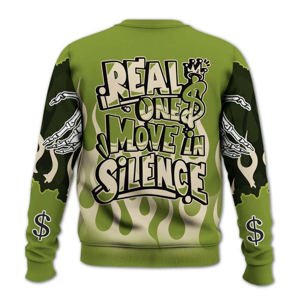 Sweatshirt To Match SB Dunk Low Asparagus - Ones Move In Silence Graphic Trapped All Over Print